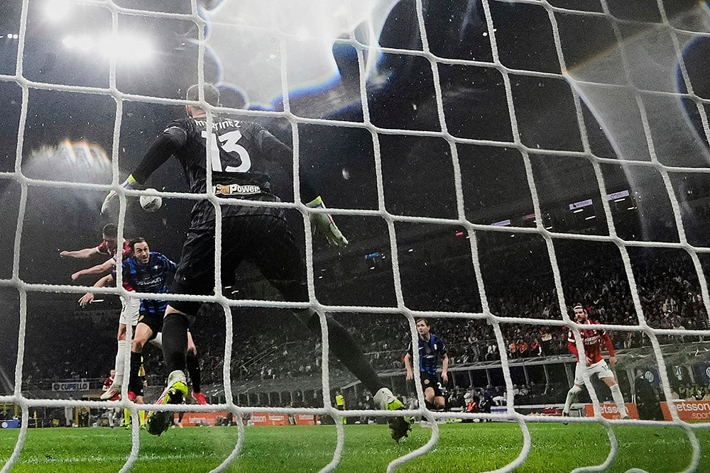 Italy Soccer Italian Cup 2024-25 Inter Milan Vs AC Milan: Luka Jovic