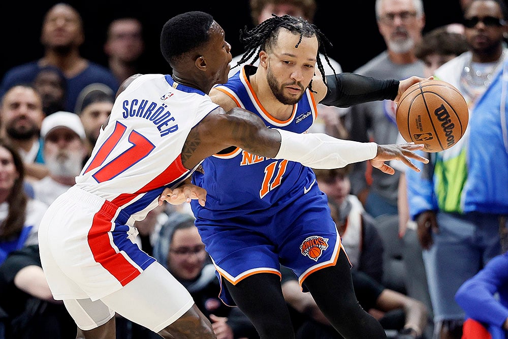 NBA Basketball New York Knicks vs Detroit Pistons: Dennis Schroder 