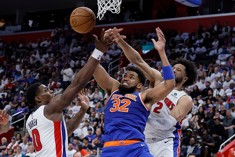NBA Basketball New York Knicks vs Detroit Pistons: Karl-Anthony Towns