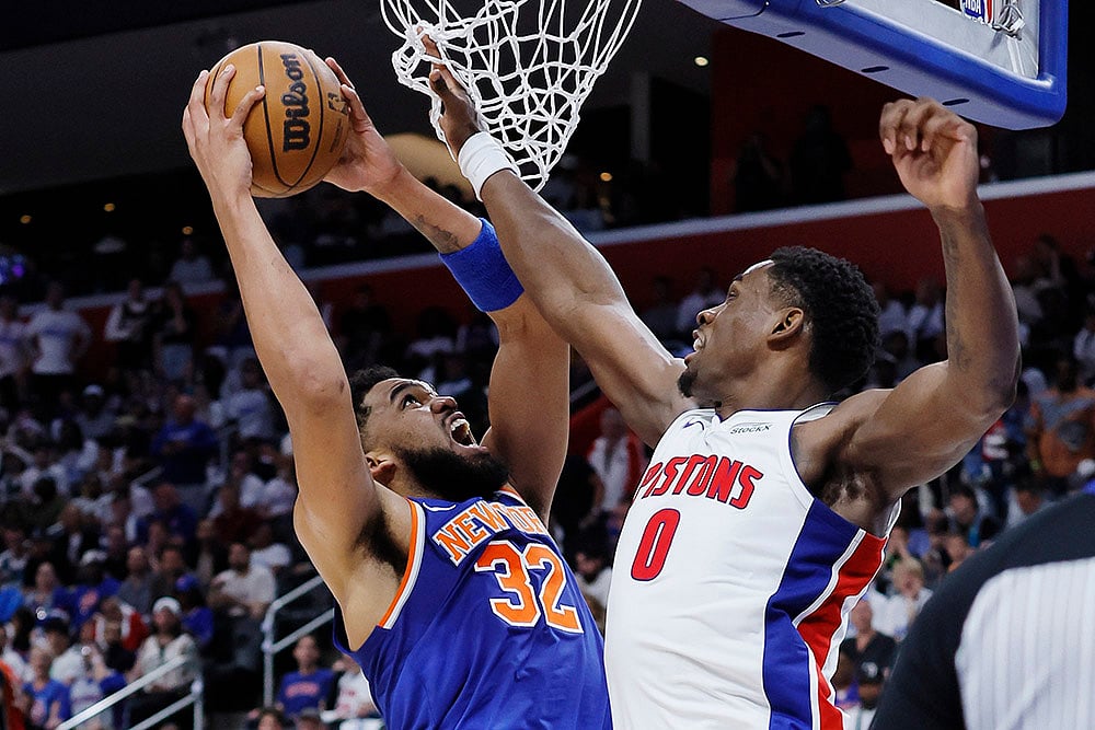 NBA Basketball New York Knicks vs Detroit Pistons: Karl-Anthony Towns