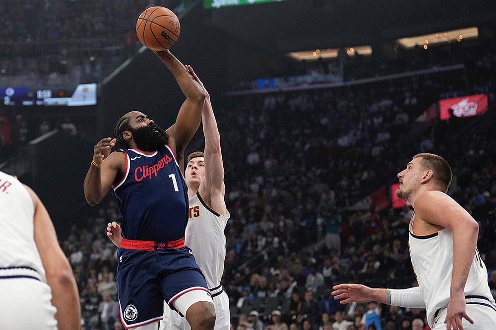 NBA Basketball Denver Nuggets vs Los Angeles Clippers: James Harden