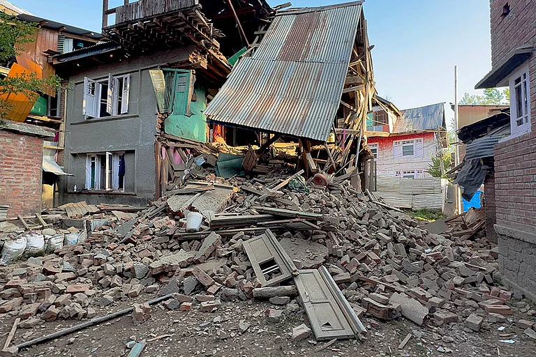 Pahalgam terror attack suspect's house demolished - | Photo: PTI