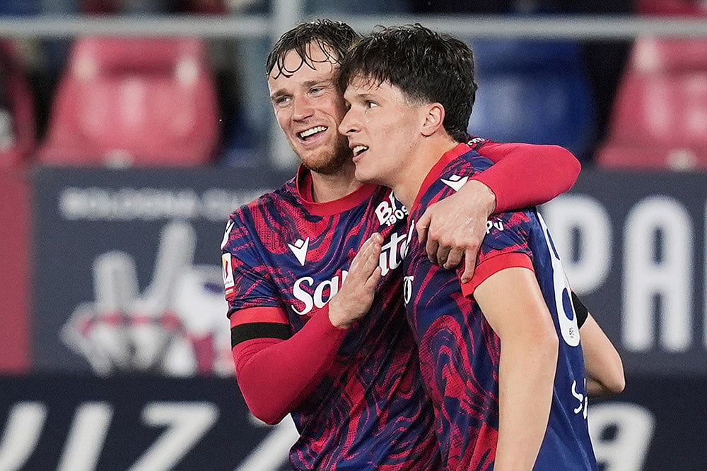 Italy Soccer Italian Cup Coppa Italia semifinal Bologna FC vs Empoli FC: Sam Beukema