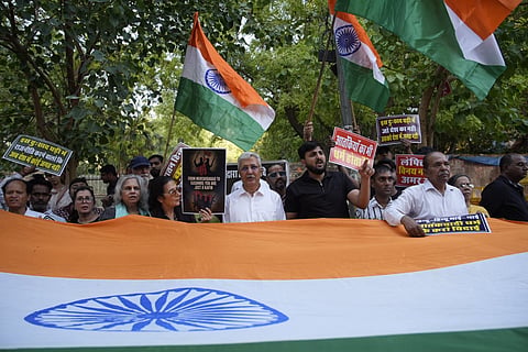 Pahalgam terror attack: Protest held in Delhi