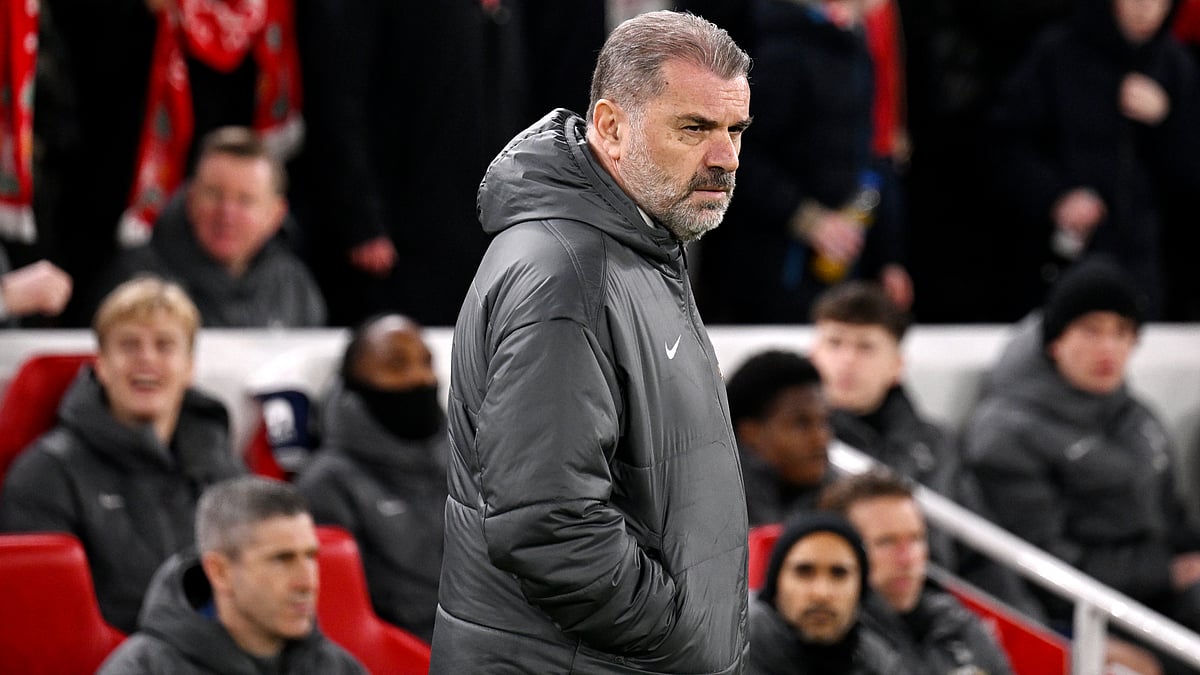 Ange Postecoglou pictured on Tottenham's last visit to Anfield