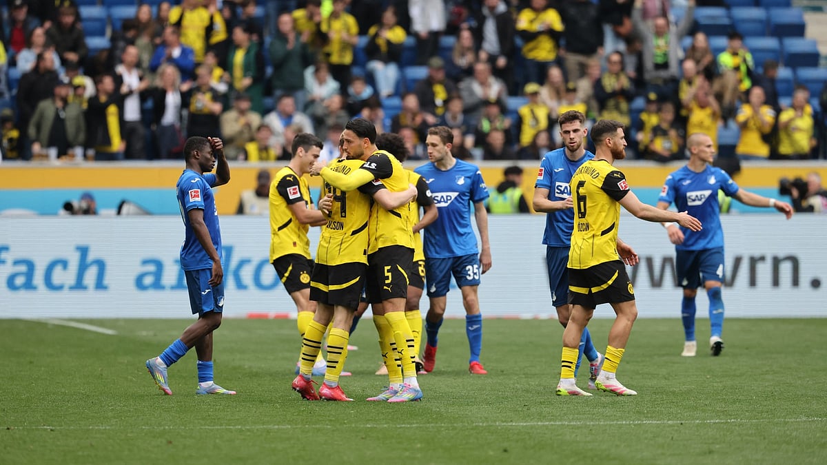 Borussia Dortmund celebrate win over Hoffenheim - null