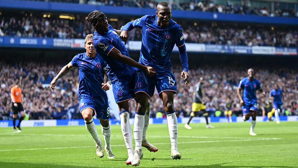 Nicolas Jackson celebrates after scoring the only goal of the game
