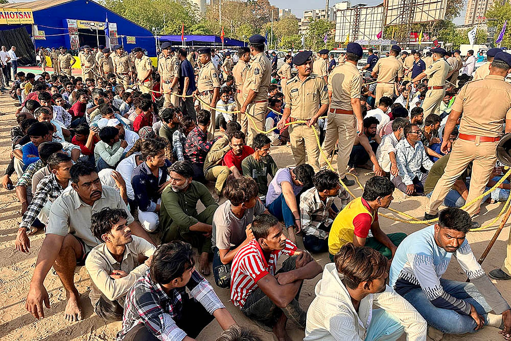 | Photo: PTI : Representative image: Illegal immigrants detained 