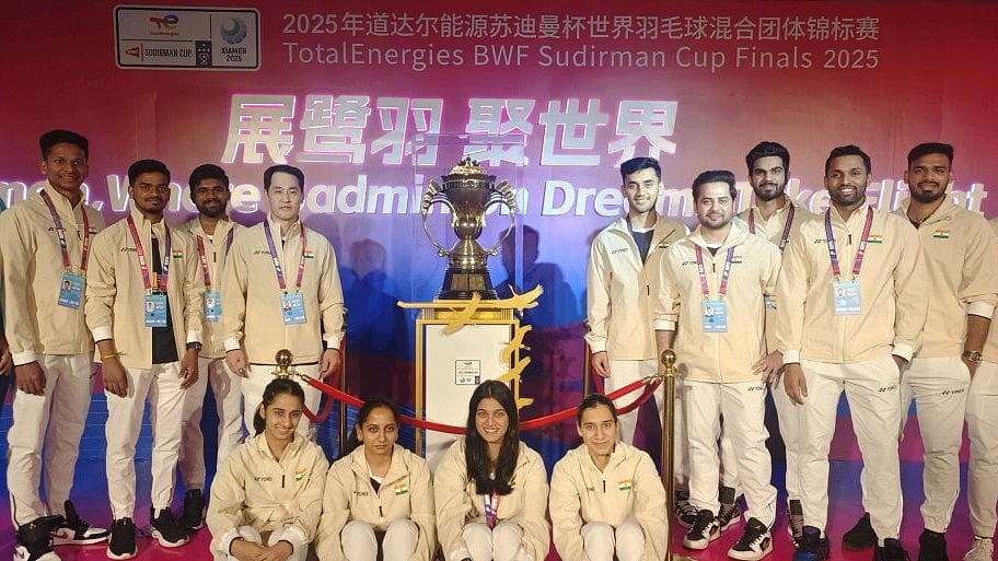 X/BAI Media : The Indian contingent at the BWF Sudirman Cup 2025 Finals in Xiamen, China.