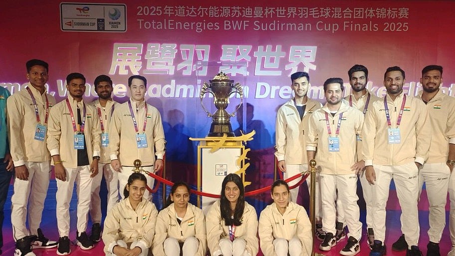 India National Badminton team at the Sudirman Cup 2025.  - X | Yonex Sunrise India