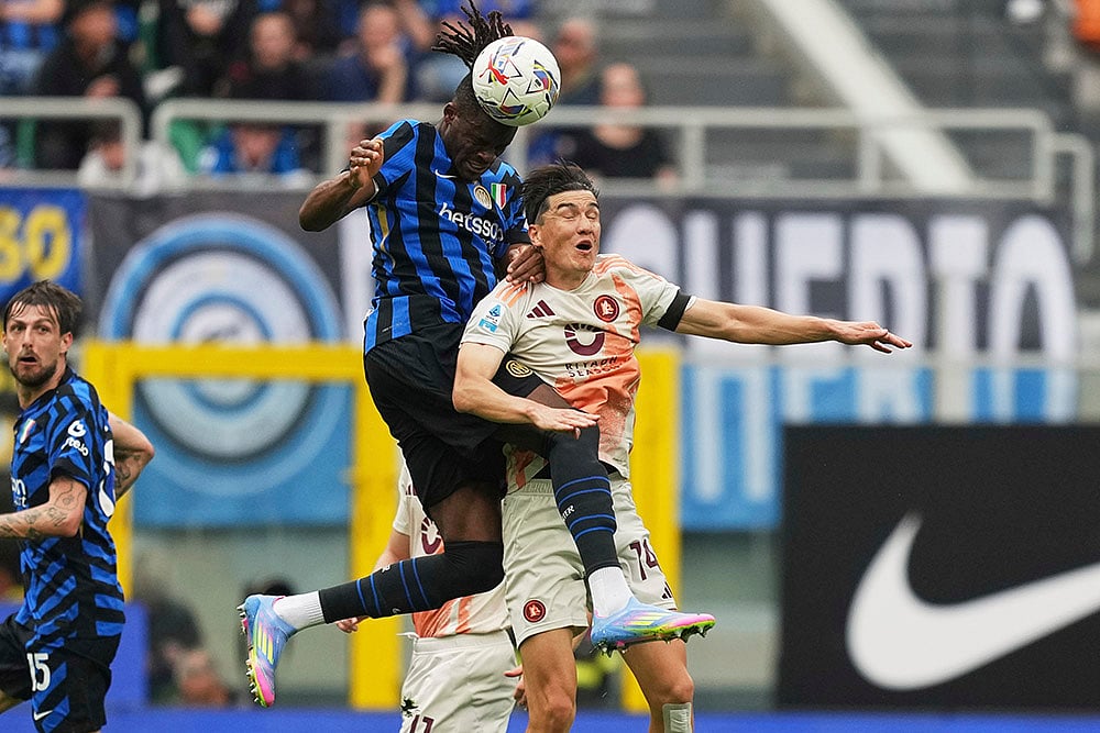 Italy Soccer Serie A Inter Milan vs AS Roma: Yann Bisseck