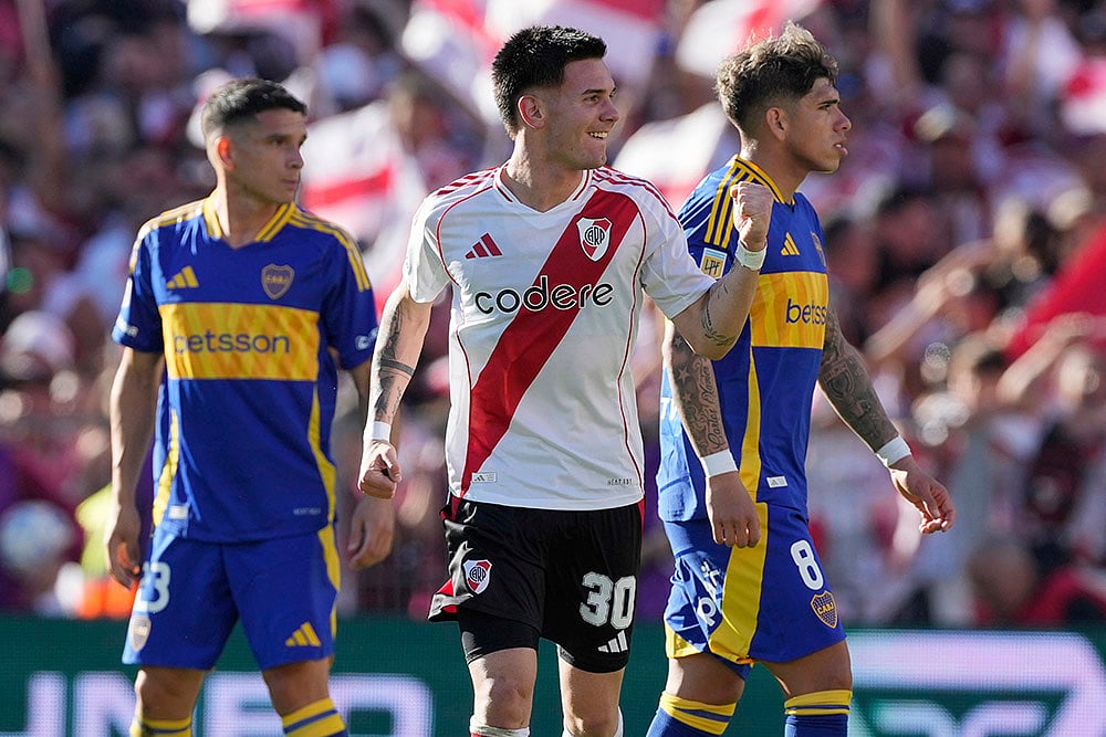 Argentine Primera División soccer River Plate Vs Boca Juniors: Franco Mastantuono