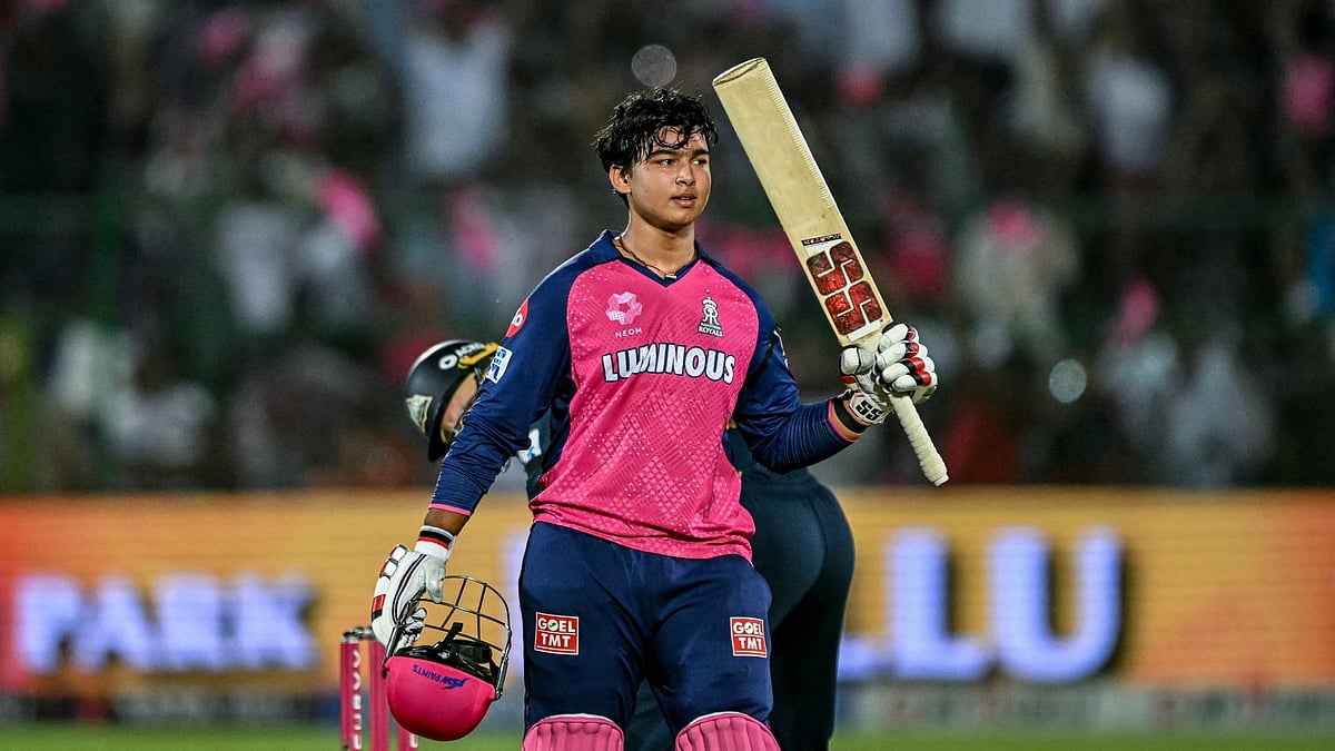 | Photo: File : Rajasthan Royals' Vaibhav Suryavanshi in action against Gujarat Titans during IPL 2025 match 45 at Sawai Mansingh Stadium, Jaipur, on April 28, 2025.