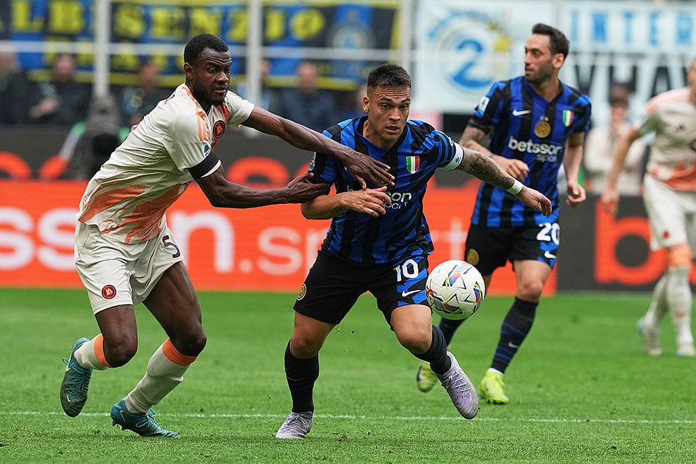 Italy Soccer Serie A Inter Milan vs AS Roma: Lautaro Martinez