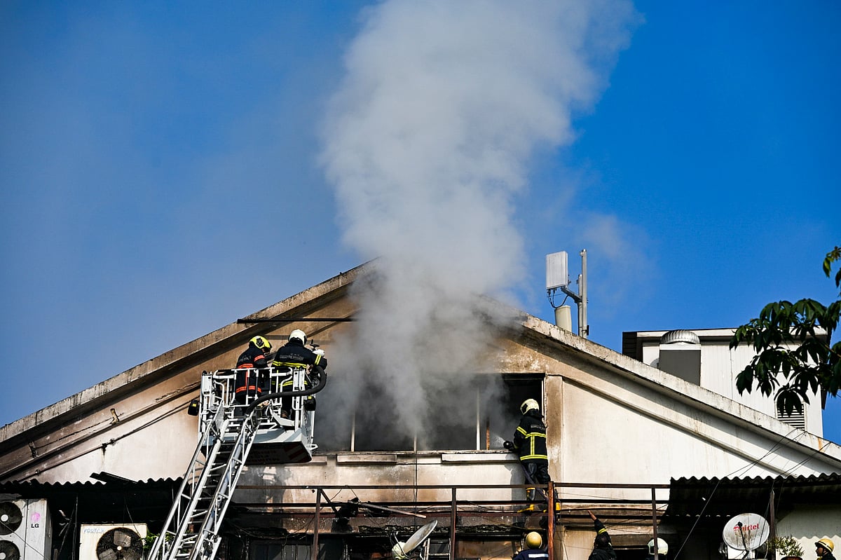 | Photo: PTI : Blaze At ED Office 