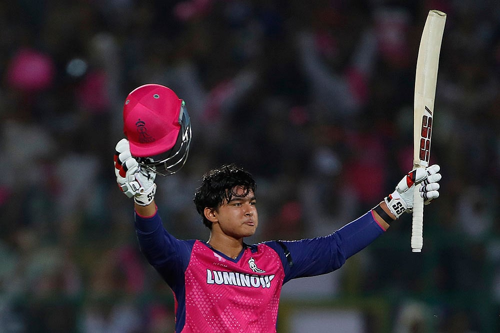 Vaibhav Suryavanshi IPL 2025 Century celebration