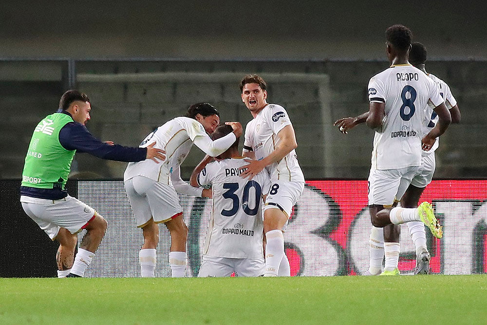 Italy soccer Serie A game Hellas Verona vs Cagliari: Leonardo Pavoletti