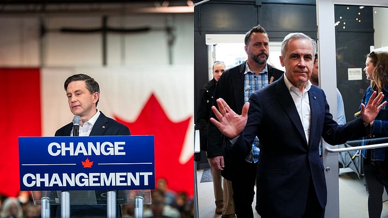 Canada Elections 2025: Mark Carney (R) and Pierre Poilievre (L) 