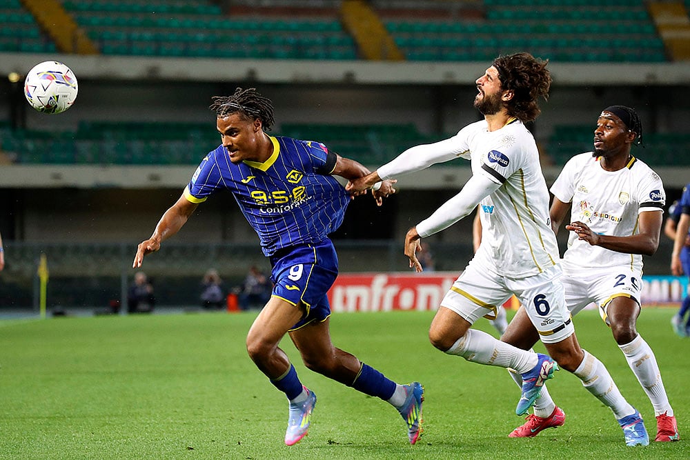 Italy soccer Serie A game Hellas Verona vs Cagliari: Sebastiano Luperto 