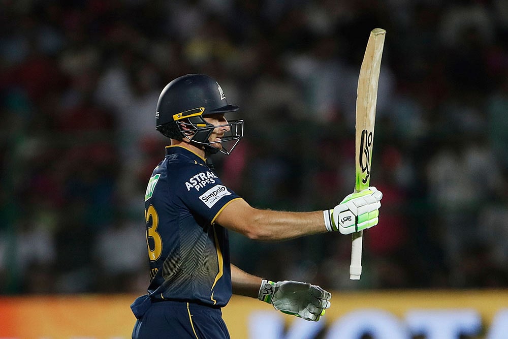 Indian Premiere League: GT vs RR, Jos Butler celebrates fifty