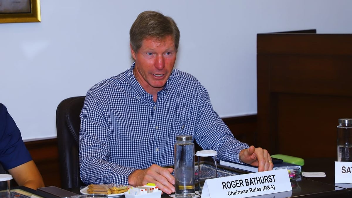 File : R&A Chairman Roger Bathurst in the T3 seminar in Greater Noida, India.