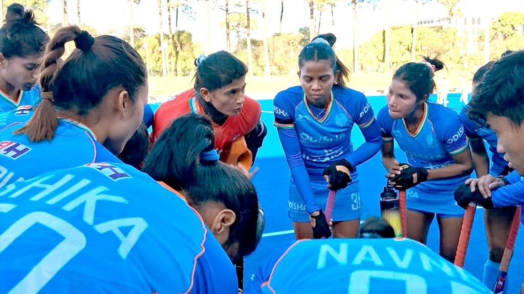 | Photo: X / TheHockeyIndia : India women's hockey team before the match against Australia A.