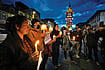 | Photo: AP : In Solidarity: People gather for a candle march in Srinagar 