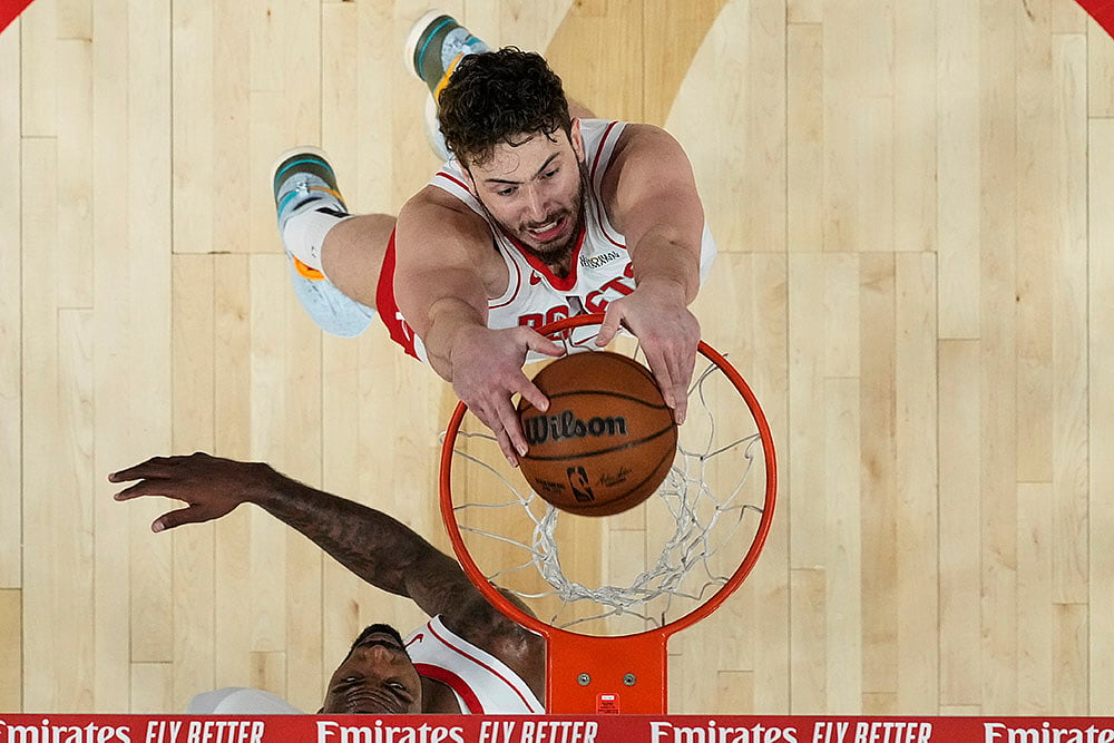 NBA basketball 2024-25 Playoffs Golden State Warriors vs Houston Rockets: Alperen Sengun
