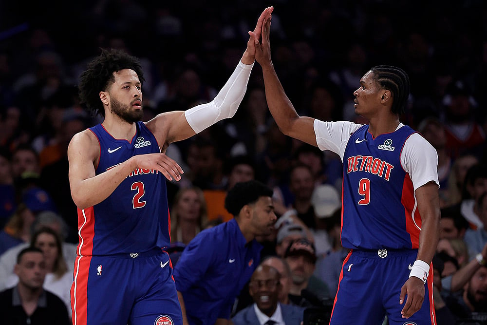 NBA Basketball 2024-25 Playoffs Round 1 Detroit Pistons vs New York Knicks: Cade Cunningham