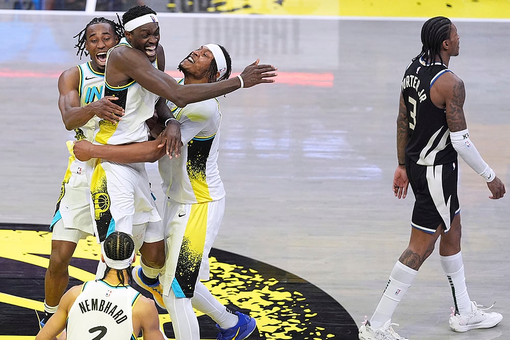 NBA Basketball 2024-25 Playoffs Round 1 Indiana Pacers vs Milwaukee Bucks: Aaron Nesmith