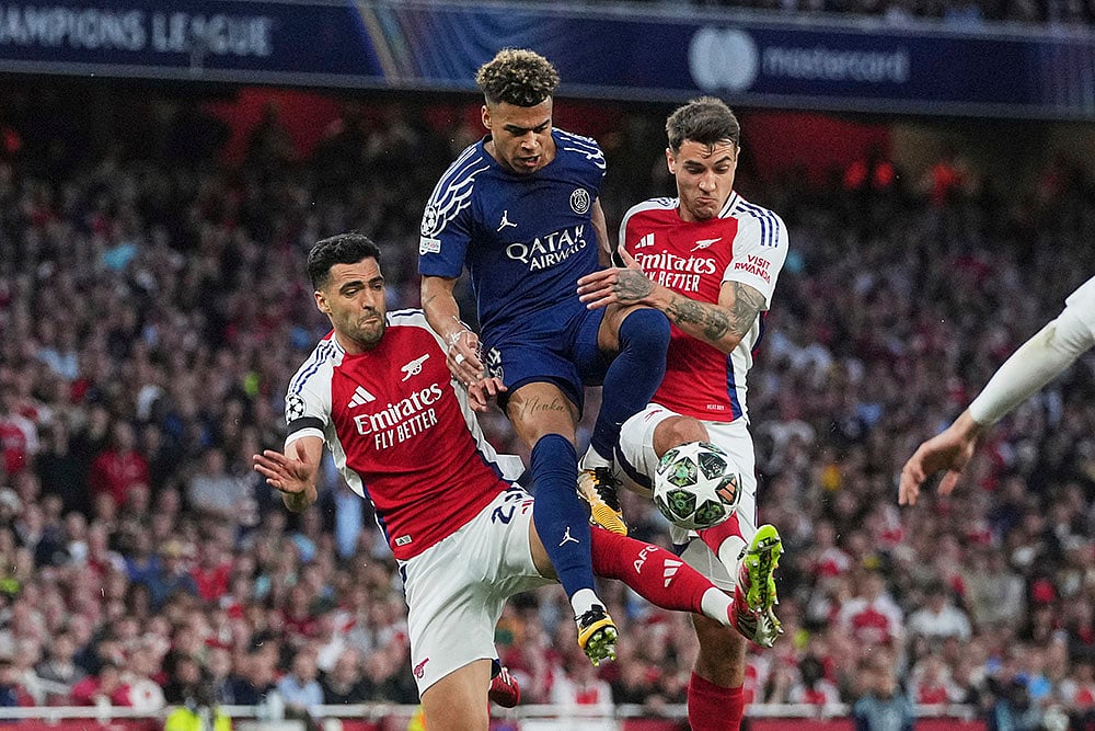 Britan Soccer Champions League UCL semifinal first leg Arsenal vs PSG: 