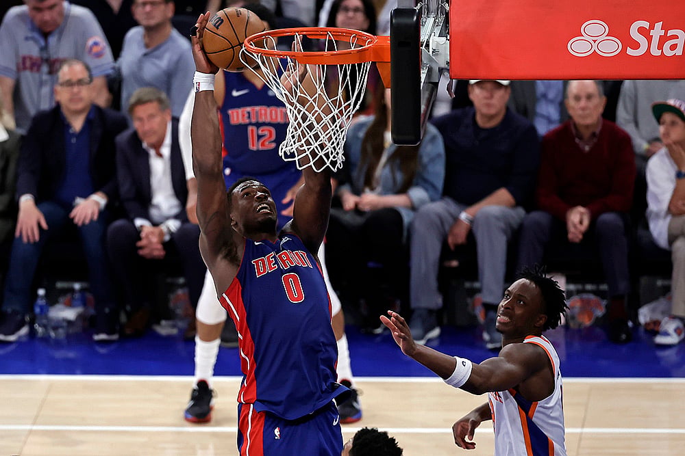 NBA Basketball 2024-25 Playoffs Round 1 Detroit Pistons vs New York Knicks: Jalen Duren