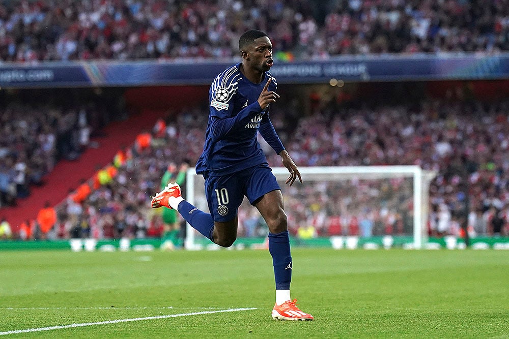 Britan Soccer Champions League UCL semifinal first leg Arsenal vs PSG: Ousmane Dembele