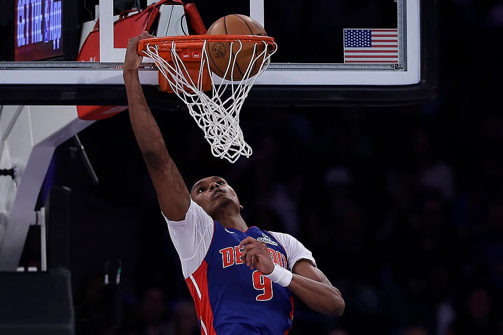 NBA Basketball 2024-25 Playoffs Round 1 Detroit Pistons vs New York Knicks: Ausar Thompson