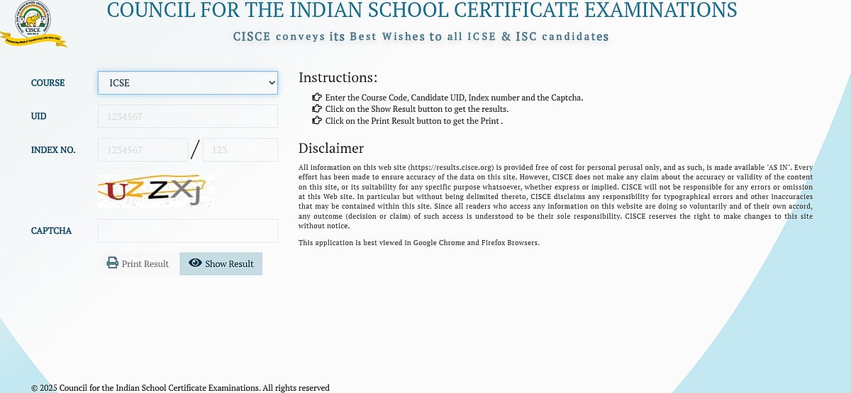 | Screengrab  : CISCE.org results out