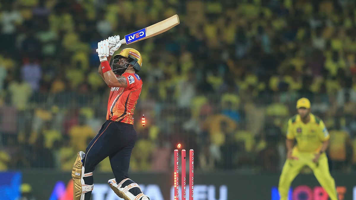 Punjab Kings' captain Shreyas Iyer bowled out during the Indian Premier League cricket match at M. A. Chidambaram Stadium in Chennai. - AP Photo/R. Parthibhan