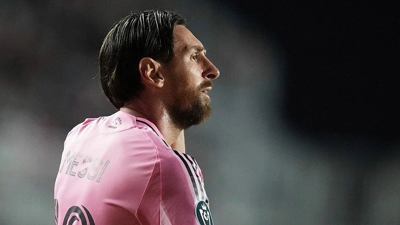 nter Miami forward Lionel Messi (10) walks on the field