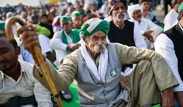 PTI : Farmer leaders at protest site