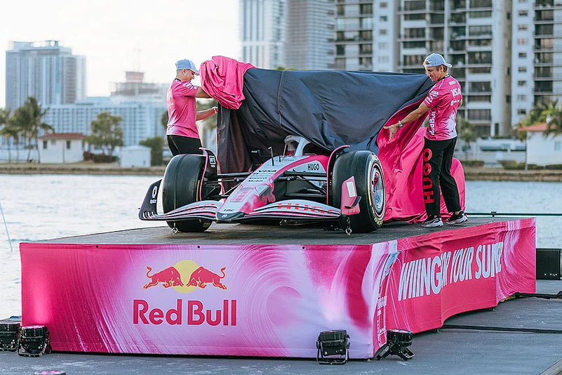 Isack Hadjar and Liam Lawson at Visa Cash App Racing Bulls’ Editon livery reveal