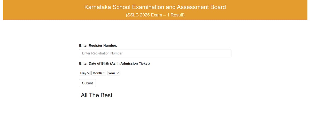 Screengrab from official website : Karnataka SSLC Result 2025 declared