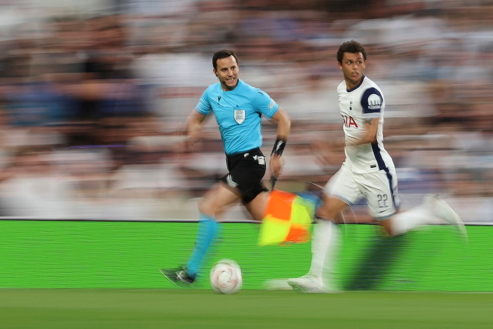 Britain Soccer Europa League 2024-25 semi-final Tottenham Hotspur vs Bodo/Glimt: Brennan Johnson 
