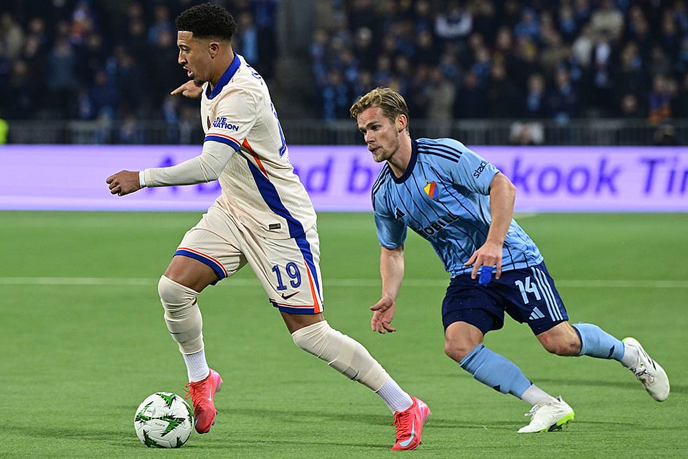 Sweden Soccer UEFA Conference Legue 2024-25 Djurgarden vs Chelsea: Jadon Sancho