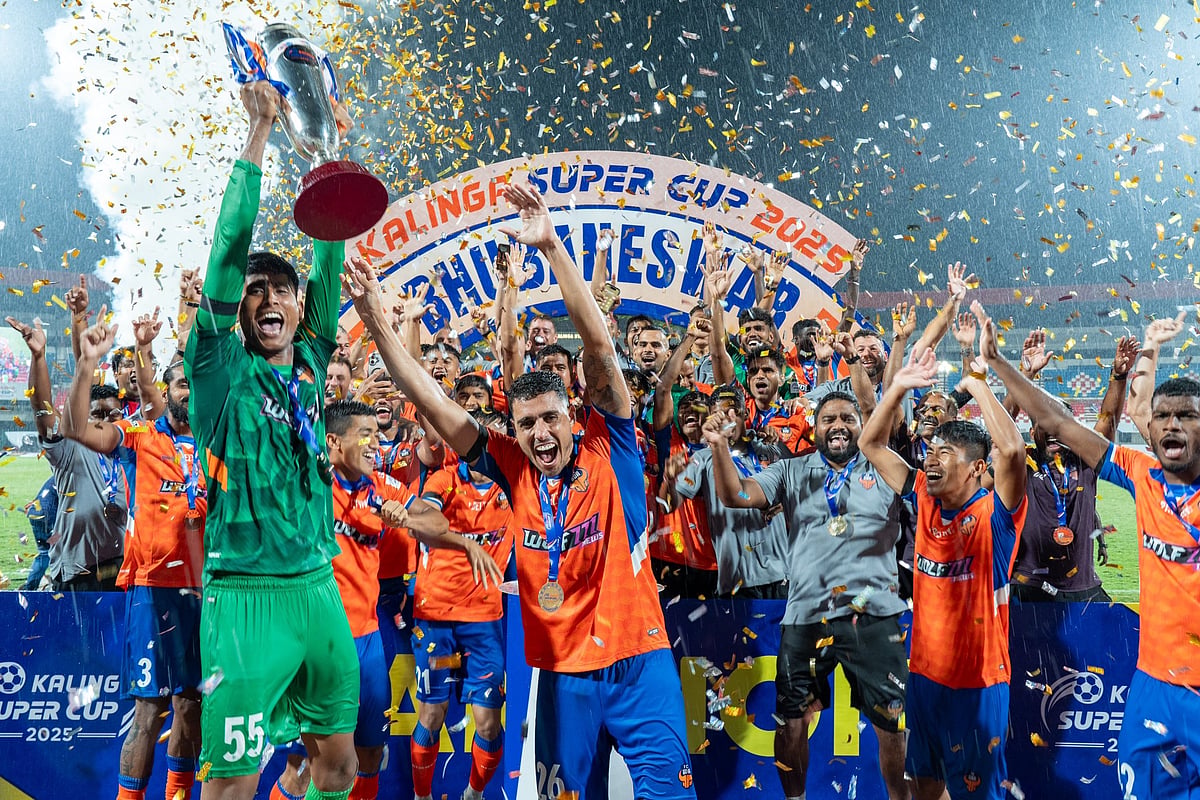 X | FC Goa : FC Goa celebrates their Kalinga Super Cup Title win. 