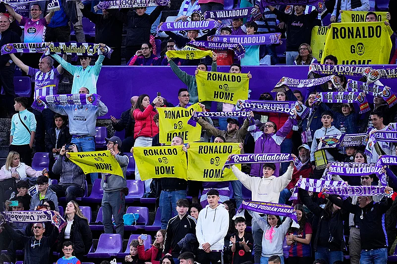 Spain Soccer La Liga Real Valladolid vs Barcelona match: Valladolids fans