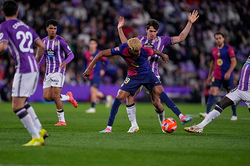Spain Soccer La Liga Real Valladolid vs Barcelona match: Lamine Yamal