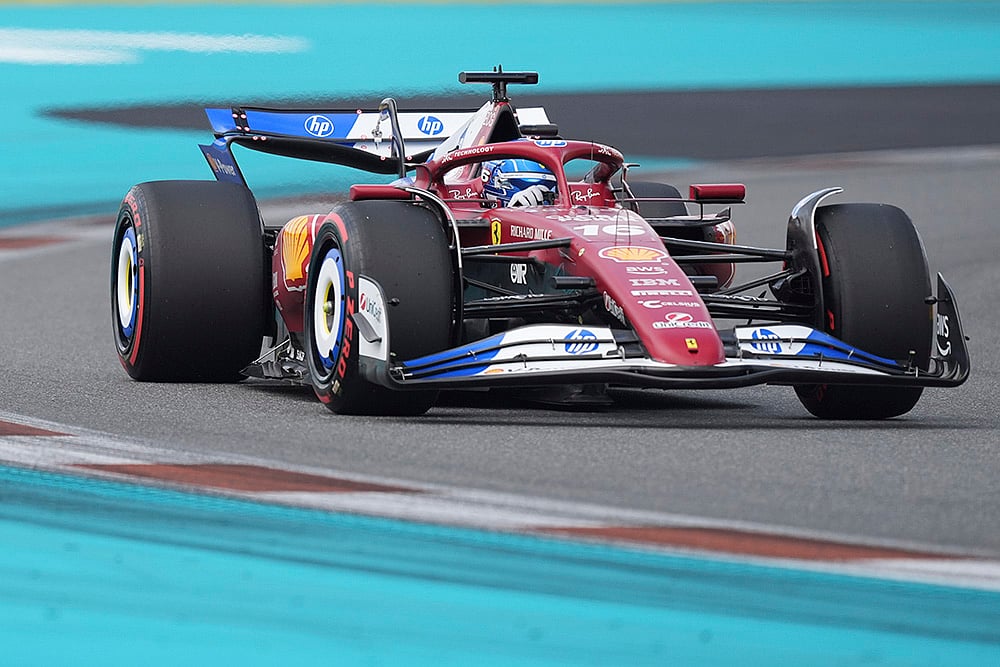 Formula One Miami Grand Prix auto race qualifying session: Charles Leclerc