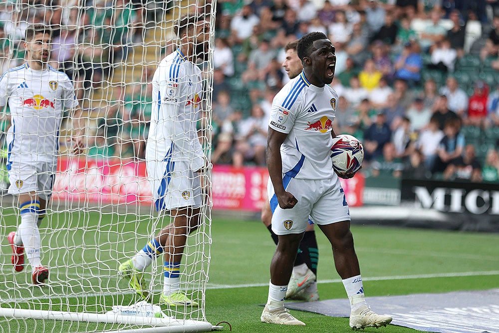 Britain Soccer English Football League Championship Leeds United vs Plymouth Argyle: Wilfried Gnonto