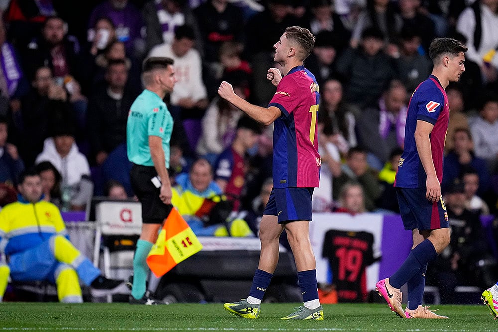 Spain Soccer La Liga Real Valladolid vs Barcelona match: Fermin Lopez