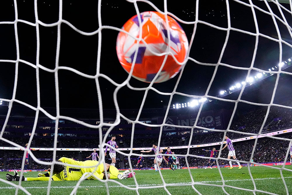 Spain Soccer La Liga Real Valladolid vs Barcelona match: Fermin Lopez