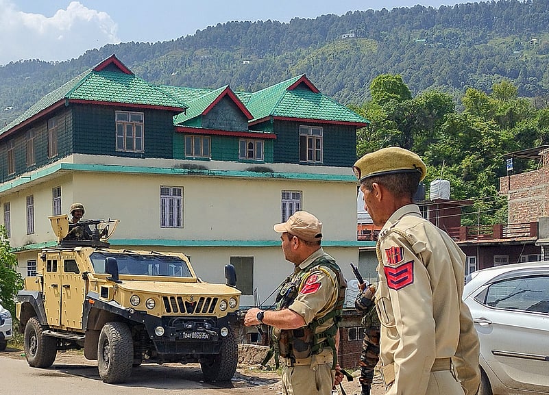 Security personnel in Jammu and Kashmirs Poonch district